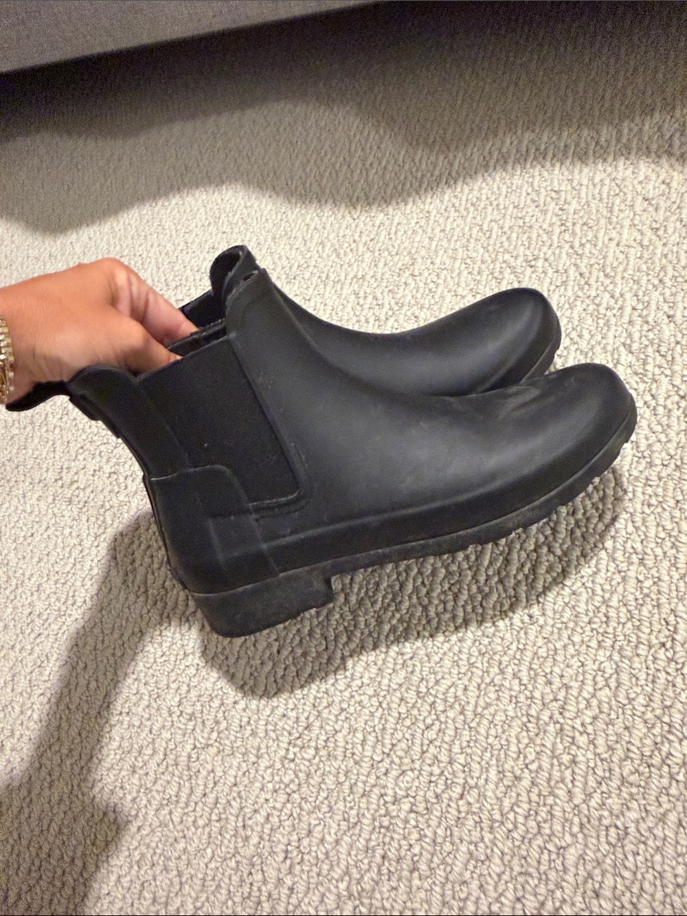 Hunter Black Short Rain Boot Chelsea Style